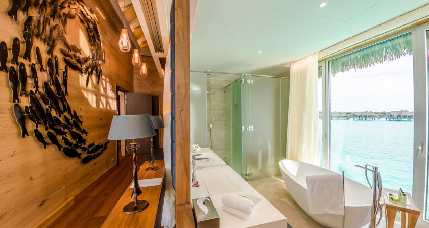 schoenste Orte der Welt Intercontinental Bora Bora Resort & Thalasso Spa Badezimmer mit Meerblick