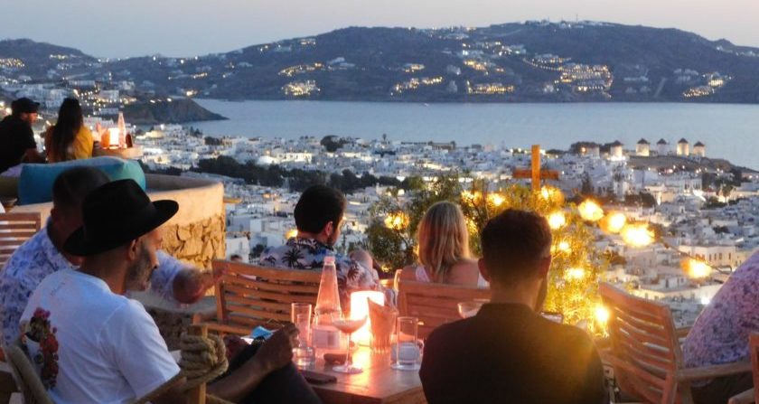 Schoensten Orte der Welt Restaurant mit Meerblick auf Mykonos